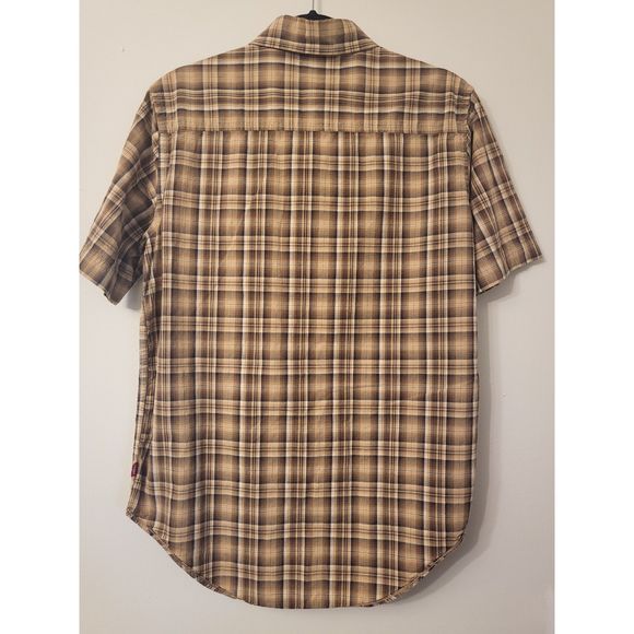 Levi's Red Tab 100% Cotton Plaid Button Up Collared Pocket Shirt Men Size Medium - Picture 2 of 7